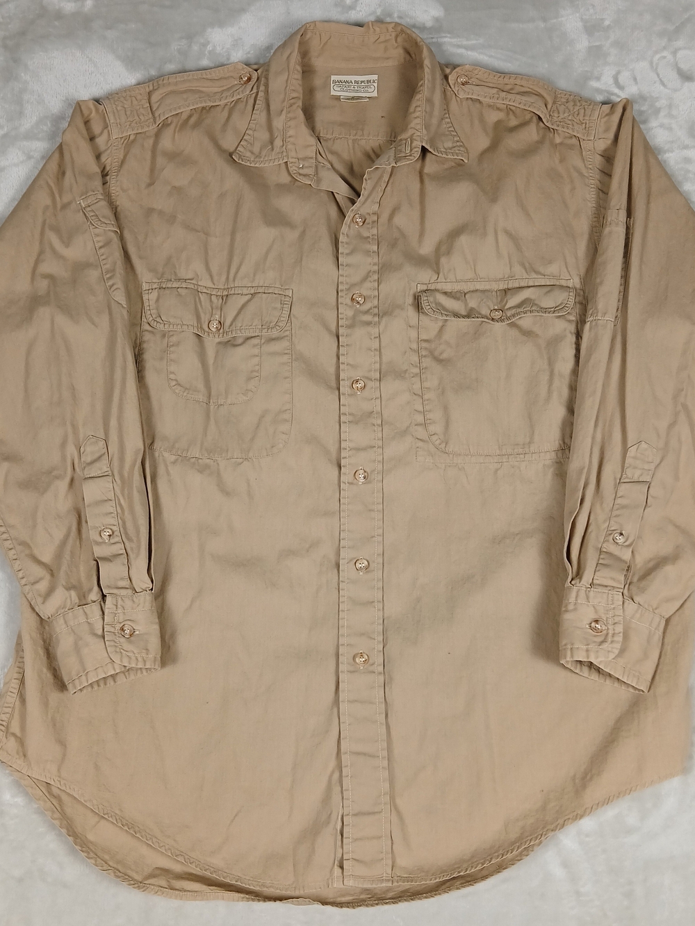 Vintage Banana Republic Safari Travel Button Up Shirt M Men's Long Sleeve